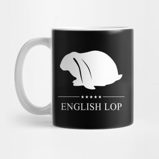 English Lop Rabbit White Silhouette Mug